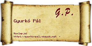 Gyurkó Pál névjegykártya