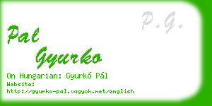 pal gyurko business card