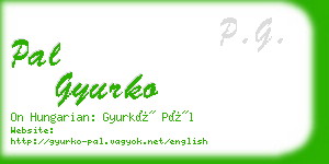 pal gyurko business card